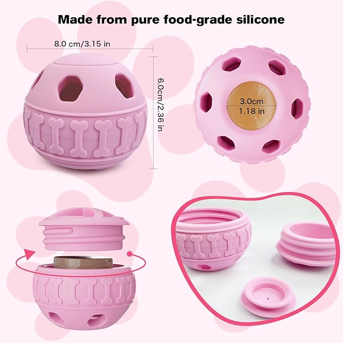 Interactive Dog Licking Toy - Freezable Fillable, Slow Feeding Puzzle Ball, Relieves Boredom and Stimulates Intelligence - This Interactive Dog Toy is Suitable for Small and Medium Breed-Mewly Pet