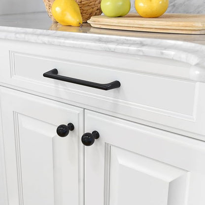 Amerdeco 30 Pack Matte Black Cabinet Pulls 5 Inch(128MM) Hole Centers Kitchen Cabinet Handles Hardware Kitchen Handles for Cabinets Cupboard Handles Drawer Pulls ZH0041