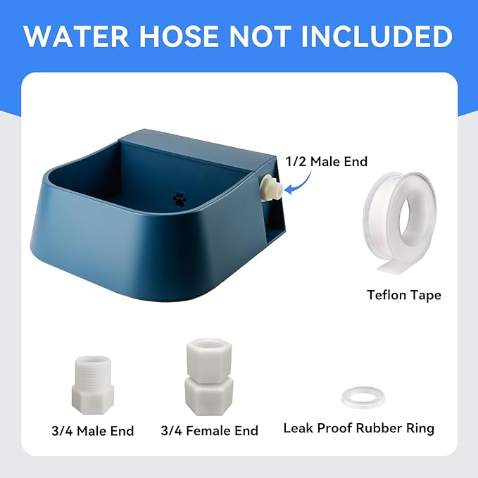 NAMSAN Automatic Dog Water Dispenser with Float Valve, 3/4'' Adapter, Outdoor Automatic Water Dispenser for Cats Chicken Animals, Goat Waterer, Livestock Water Trough-Mewly Pet