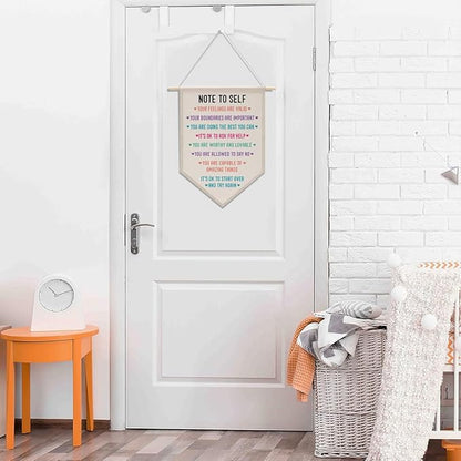 Positive Psychology Affirmations Therapy Office Decor, Back to School Decorations Canvas Hanging Pennant Flag Banner Wall Sign Decor for Bedroom Classroom Playroom Game Room Front Door