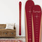 Headwaters Studio Personalized Ski Growth Chart - Wooden Growth Chart for Kids Room & Home Decor, Ski-Themed Wall Decor, Personalized Wooden Ski Ruler Burnt Red - 58"" x 4.5""