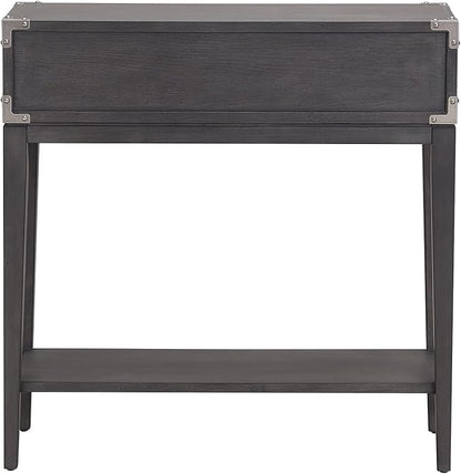 Leick Home 24032 Beckett One Drawer Hall Stand with Shelf for Living Room, Hallway, Entryway, Anthracite/Pewter
