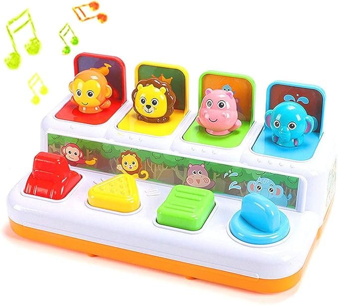 Animal Park Interactive Pop Up Music Toy,Up- Early Education Activity Center Toy, Ages 7 8 9 10 11 12 Months and up Infant Toddlers Toys.-Mewly Pet