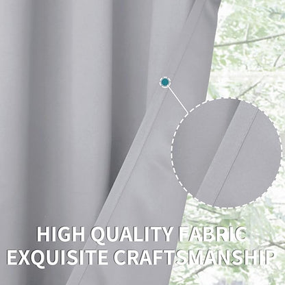 BGment Room Darkening Curtains 54 Inches Long - Grommet Thermal Insulated Drapes Window Treatment Curtains for Bedroom, 2 Panels, 38 x 54 Inch, Light Grey