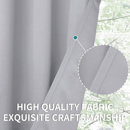 BGment Room Darkening Curtains for Bedroom - Grommet Thermal Insulated Window Treatments Light Blocking Curtains for Living Room, Set of 2 Panels, Each 46 x 63 Inch, Light Grey