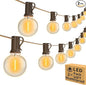100ft 2-Pack Outdoor String Lights,Dimmable G40 LED String Lights with 52 Shatterproof Clear Bulbs UL Approval Waterproof Globe 1W 2700K Outdoor Lighting for Backyard Porch Cafe Party Wedding Garden