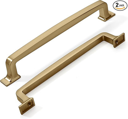 khtumeware 2 Pack 6-1/4 Inch Kitchen Cabinet Handles Brushed Brass Cabinet Pulls Brushed Gold Drawer Pulls Kitchen Cabinet Hardware Kitchen Handles for Cabinets Cupboard Handles Drawer Handles