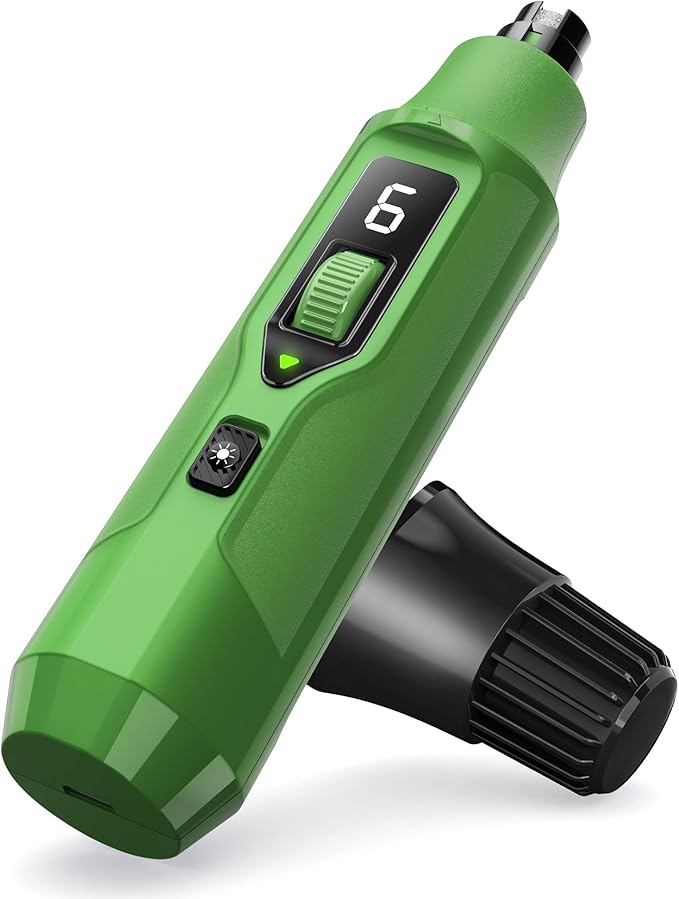 YABIFE 7-Speed Pet Nail Grinder with Light – Heavy Duty, Whisper Quiet Nail Trimmer for Dogs, Cats, Birds & Small Animals – Single-Handed Operation-Mewly Pet