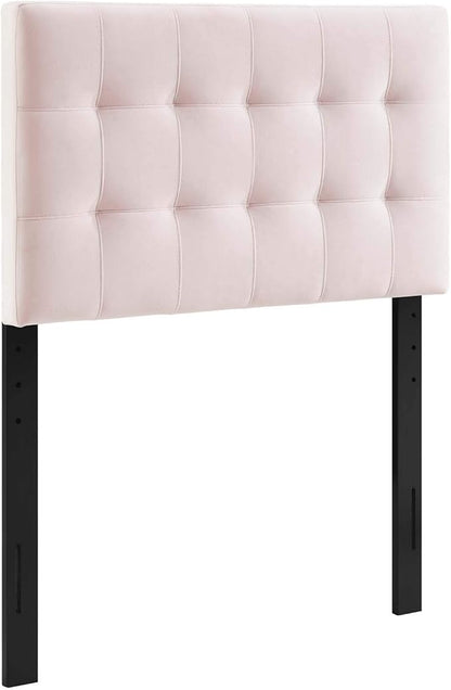 Modway Lily Biscuit Tufted Twin Performance Velvet Headboard, Pink