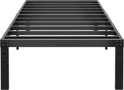 ALDRICH 14 Inch Metal Twin Bed Frame - Single Black Basic Steel Slats Platform, Easy Assembly Heavy Duty Noise Free Bedframes, No Box Spring Needed