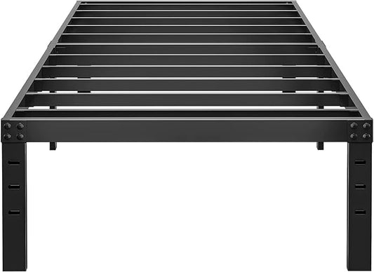 ALDRICH 14 Inch Metal Twin Bed Frame - Single Black Basic Steel Slats Platform, Easy Assembly Heavy Duty Noise Free Bedframes, No Box Spring Needed