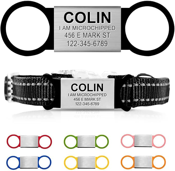 Personalized and Custom Dog Tag for Pets - No Noise - Engraved Name Tag - Slide On ID Tags and Collar Tags for Small, Medium, Large Dogs and Cats - Silent Customized-Mewly Pet