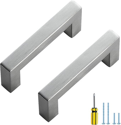 Ravinte 15 Pack Brushed Nickel Kitchen Cabinet Handles 3 Inch Cabinet Pulls Square Kitchen Hardware for Cabinet Drawer Pulls Drawer Handles Come with Screwdriver