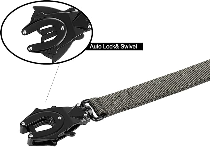 ICEFANG Tactical Dog Leash,K9 Training Walking Bungee Lead with 2 Control Handle,Heavy Duty Quick Release Metal Clasp,for Medium Large Breed (Reflective Green, 6 FT)-Mewly Pet