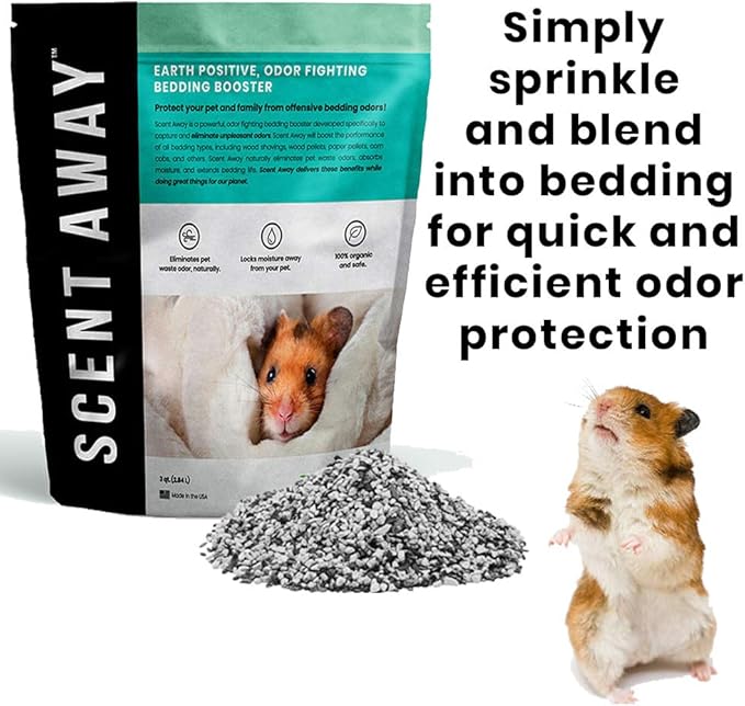 | Small Animal Bedding Deodorizer | 100% Natural & Fragrance Free, Non-Toxic Pet Odor Eliminator for Home | Active Carbon & Zeolite Extends Pet Bedding Life | Deodorizer for Pets 4lbs-Mewly Pet