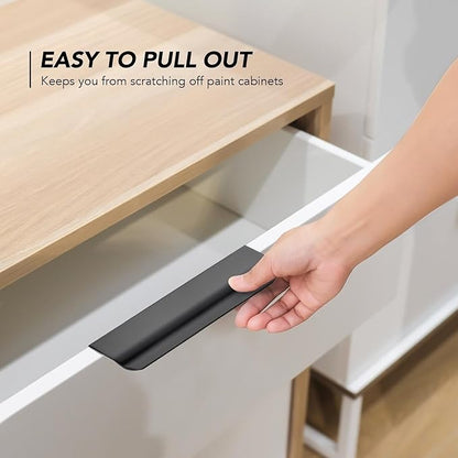 Ravinte Hardware 30 Pack Black Cabinet Handles, 5 Inch (128mm) Finger Edge Pulls, 4 Inch Hole Center, Finger Pulls for Cabinets