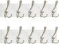 SKOLOO Creations White Solid Wood Wall Mounted Coat Rack, 5 Hooks, 17" Long - Kitchen, Mudroom, Entryway, Bathroom - Includes Mounting Hardware, Wall Coat Hanger, Towel Rack, Pack of 2
