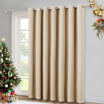 NICETOWN Room Divider Curtain Screen Partitions, Basement Hospital Medical Clinic Spa Lab Cubicle Curtain Divider Privacy Screen, Patio Door Curtain (Biscotti Beige, 1 Panel, 12.5ft Wide x 8ft Long)