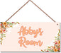Personalized Flowers Sign Door Décor For Kids Room Custom Name Little Man Cave Wall Art Decor, Stars Floral Nursery Beautiful Art Plate For Girls Room Boys Bedroom