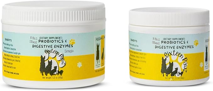 Probiotics, Prebiotics, & Digestive Enzymes for Dogs| Limited Ingredients| Digestive Support |Allergy Relief |Immune Support| Reduces Inflammation| Diarrhea & Gas Relief (150g), White-Mewly Pet