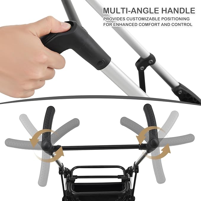 MoNiBloom Pet Stroller for Small/Medium Dogs w/Detachable Carrier & Lightweight Aluminum Frame, Folding Jogging Travel Stroller, Pink-Mewly Pet