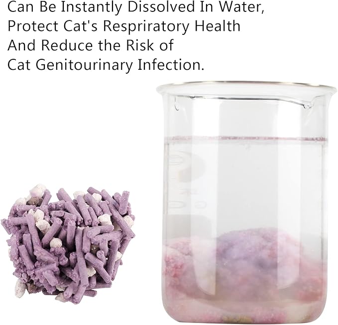 Tofu Cat Litter, Dust-Free Kitty Litter, Ultra Absorbent Clumping Cat Pellet Litter, Fast Drying, Lavender Odor Control, Less Scattering, Dust-Free Mixed.-Mewly Pet