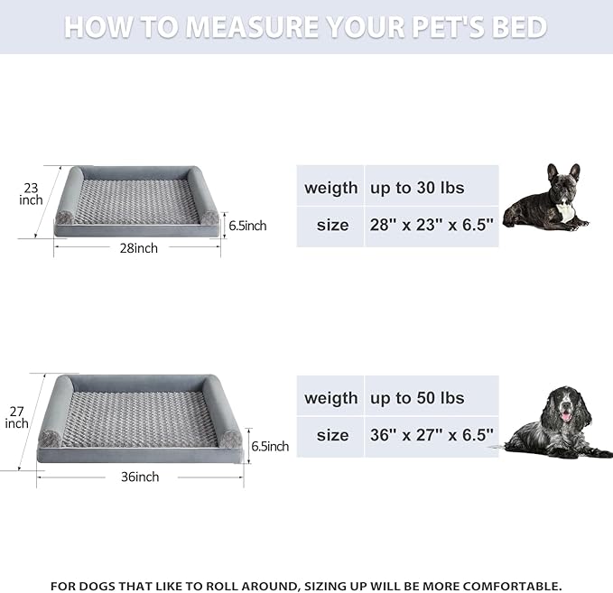 BFPETHOME Dog Beds for Large Dogs, Orthopedic Dog Bed for Medium Large Dogs,Big Waterproof Couch Pet Bed with Removable Washable Cover-Mewly Pet