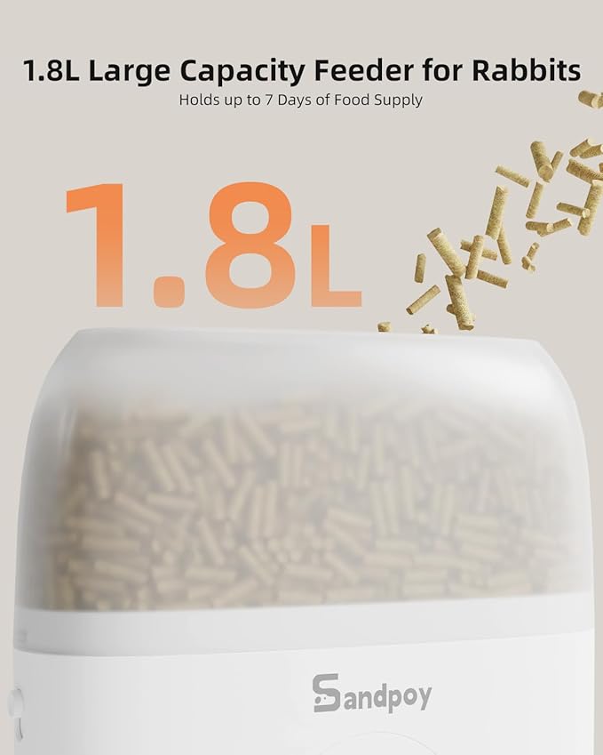 Hanging Automatic Rabbit Feeder with 1080P Camera, 62oz Storage, Multiple Pet Cage Compatibility, Customized Feeding Schedule- Perfect for Ferrets, Cats, Guinea Pigs, Chinchilla and Hedgehog-Mewly Pet