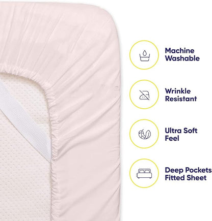 Twin XL Size Bed Sheets - 4 Piece 1500 Supreme Collection Fine Brushed Microfiber Deep Pocket Twin X-Large Sheet Set Bedding - 1 EXTRA PILLOW CASES, GREAT VALUE, Twin XL, Pale Pink
