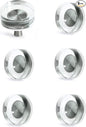JEREVER 6 Pack Glass Crystal Knobs Brushed Nickel Drawer Pull Cabinet Handle for Dresser Kitchen (Round)