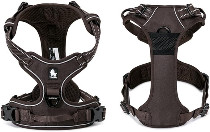TRUE LOVE Adjustable No-Pull Dog Harness Reflective Pup Vest Harnesses Comfortable Control Brilliant Colors Truelove TLH5651(Brown,XS)-Mewly Pet