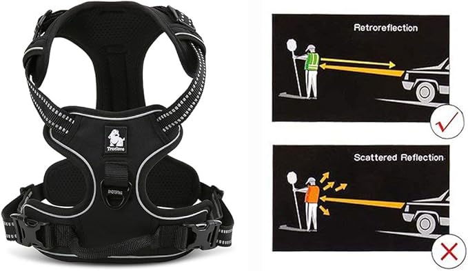 Truelove No Pull Dog Harness with Easy Control Handle and 2 Leash Attachments,Reflective Adjustable Pet Vest-Mewly Pet