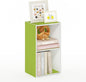 Furinno PASIR Book Shelf, 2-Tier Modern Bookshelf, Open Shelves Bookcase 9" x 12" x 21", for Living Room, Bedroom, Home Office, Green/White
