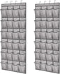 GORILLA GRIP Over the Door Shoe Organizer, 2 Pack, 24 Breathable Mesh Pockets, Space Saving Hanging Storage Holder, Closet Rack Hanger Holds Up to 40 lbs, Hangs on Closets, Shoes, Accessories, Gray