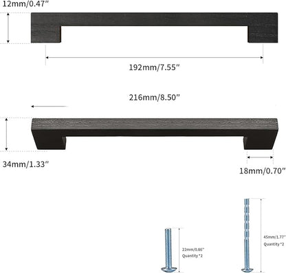 Black Square 7-1/2in 10 pcs Wooden Drawer Pulls Handle pulls for cabinets Kitchen Cabinet Drawer pulls Cabinet Door Pull