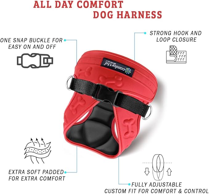 Comfort fit All Weather Step-in Dog Harness - Adjustable Small Dog Harness Medium Sized Dogs - Soft Padded Easy Walk Dog Vest Harnesses-Mewly Pet