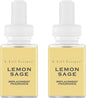 Pura & K. Hall Designs Home Scent Refill - Smart Home Air Diffuser - Up to 120-Hours of Premium Fragrance per Refill - Household Essential - Clean Diffuser Fragrance - 2 Pack, Lemon Sage