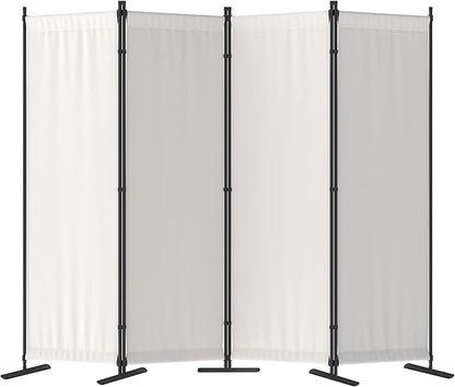 Morngardo Room Divider, Folding Privacy Screens, 4 Panel Room Partitions, 88" Foldable Wall Dividers, Portable Separating for Home Office Bedroom Dorm Decor (White)