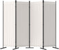 Morngardo Room Divider, Folding Privacy Screens, 4 Panel Room Partitions, 88" Foldable Wall Dividers, Portable Separating for Home Office Bedroom Dorm Decor (White)