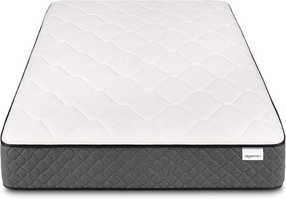 Amazon Basics Memory Foam Mattress, Queen Size Mattress, Hybrid, 12 Inch, Medium Feel, Motion Isolation Springs, White/Gray
