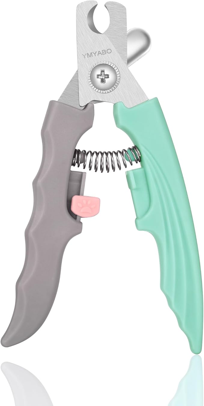 Dog Nail Clipper,Pet Nail Trimmers Safety Guard to Aviod Over Cutting,Puppy Cat Claw Trimmer,with Free Dog Comb & Nail File, Sharp Grooming Clipper, Great for Thick Toenail, Green-Mewly Pet