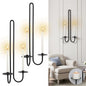 Wall Sconce Candle Holder Metal Hanging Wall Decorations for Home,Living Room, Bathroom, Dining Room, Set of 2（Black