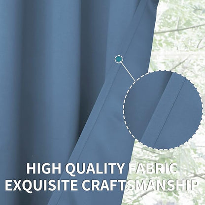 BGment Blackout Curtains for Bedroom - Grommet Thermal Insulated Room Darkening Curtains for Living Room, Set of 2 Panels (52 x 72 Inch, Faded Denim)