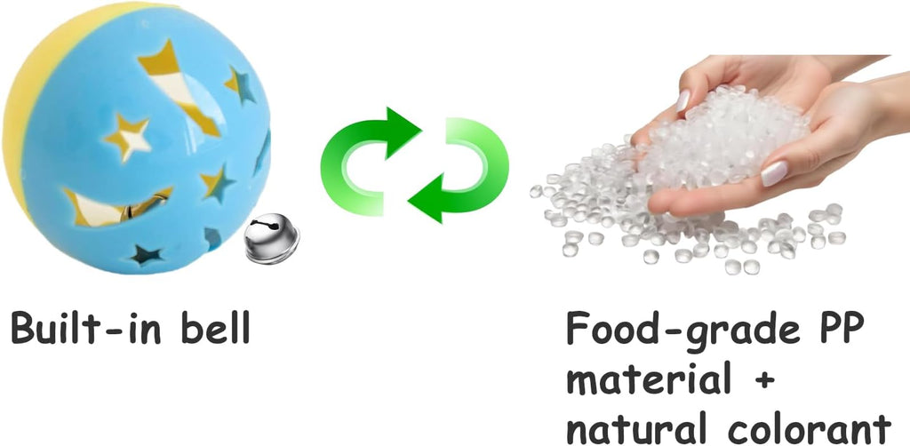 5-Piece Cat Toy Balls with Bells for Kittens and Indoor Cats, Over The Moon(1.5'', Basic Cat Toy Set)-Mewly Pet