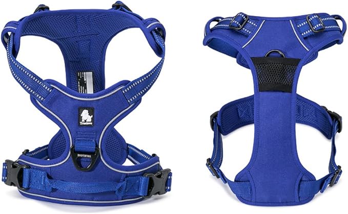 TRUE LOVE Adjustable No-Pull Dog Harness Reflective Pup Vest Harnesses Comfortable Control Brilliant Colors Truelove TLH5651(Royal Blue,L)-Mewly Pet