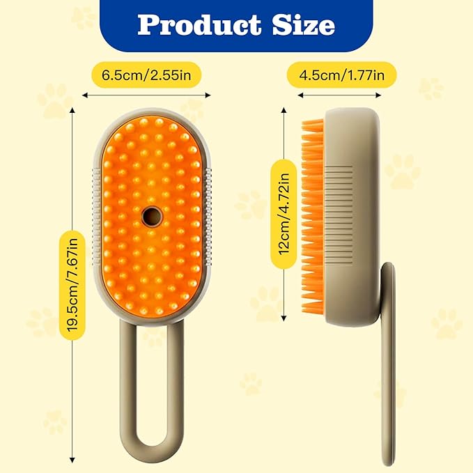 Cat Steam Brush for Shedding with Foldable Handle 4 in 1 Rechargeable Steam Brush for Cats and Dogs,Haired Pets Spritz Defur Comb for Cats Pet Spray Grooming Tool for Hair Removal & Massage-Mewly Pet