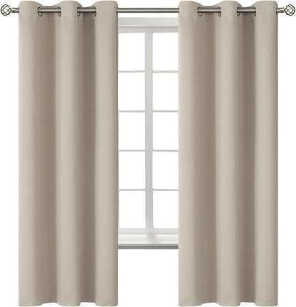 BGment Room Darkening Curtains 63 Inches Long - Grommet Thermal Insulated Drapes Window Treatment Curtains for Bedroom, 2 Panels, 38 x 63 Inch, Camel