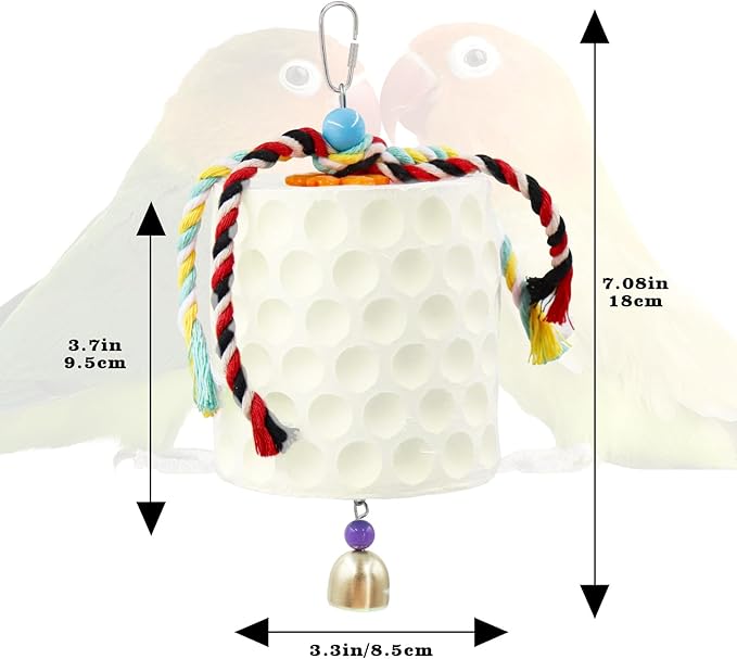 Extra Large Bird Chewing Toy, Parrot Beak Grinding Calcium Stone with Bells, Bird Cage Accessories, Cage Toys for Cockatiel Parakeet Parrot Budgies Rat Hamster Chinchilla Rabbit Bunny African Grey-Mewly Pet