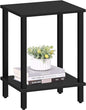 TUTOTAK End Table, Side Table, Nightstand, 2-Tier Storage Shelf, Sofa Side Table for Small Space, Living Room, Bed Room Black TB01BK034