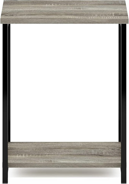 Furinno Simplistic Metal Frame End Table, 1-Pack, French Oak